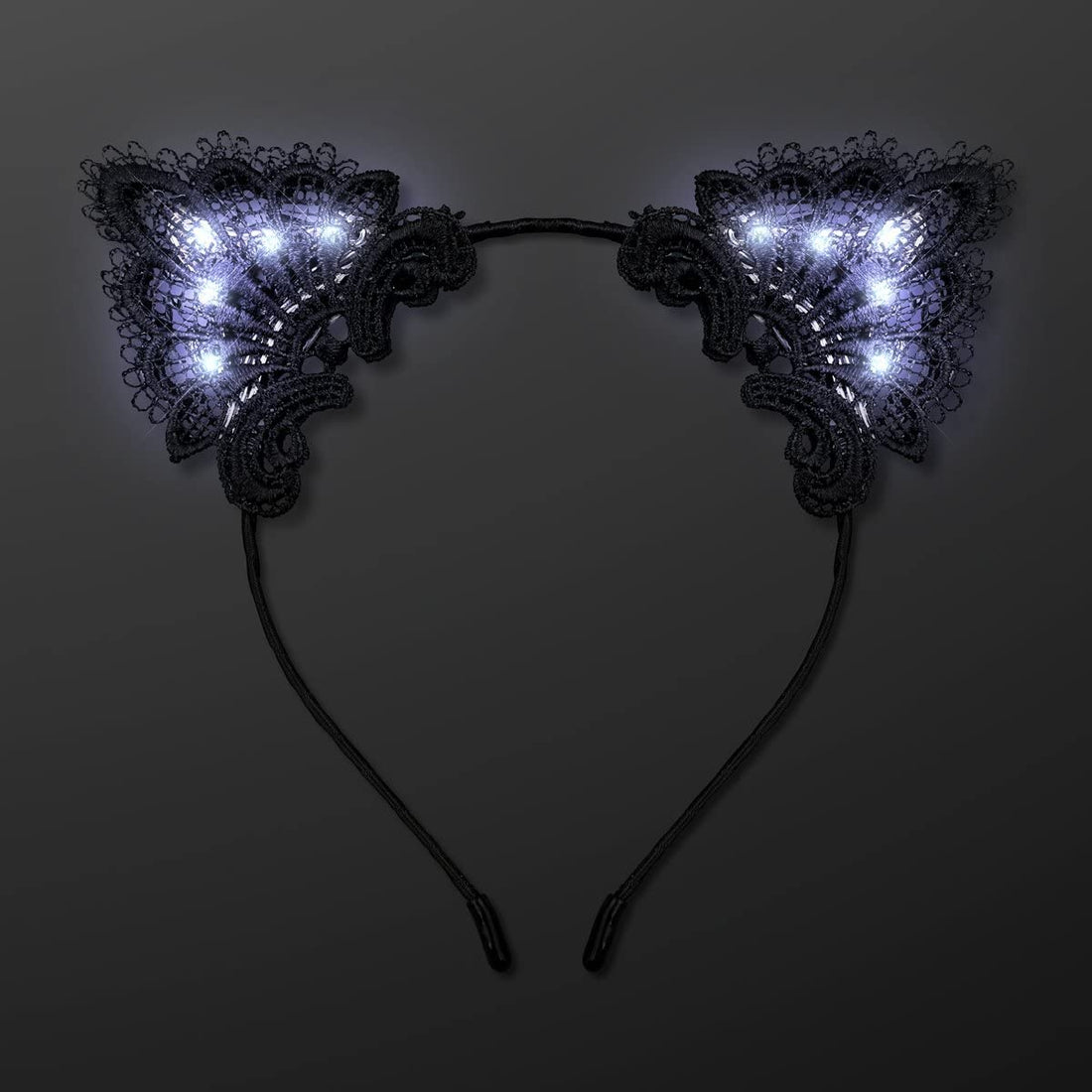 Rave Essentials Co. (4 Pack) LED Lace Cat Ear Headband