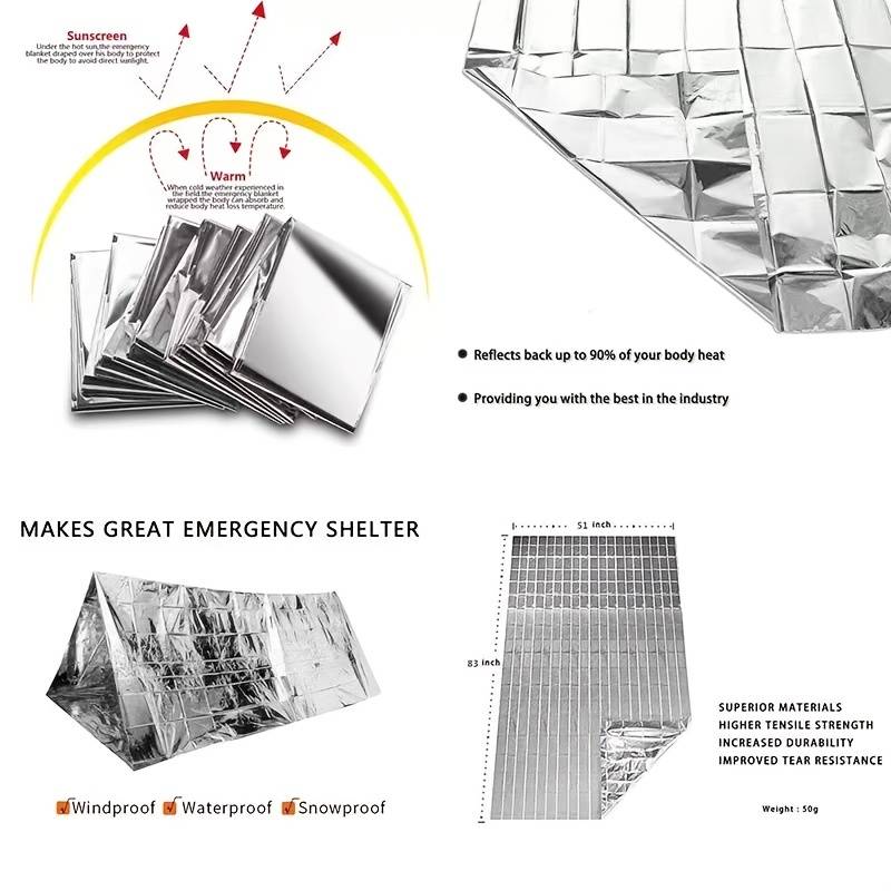 Rave Essentials Co. (5 Pack) Insulator Space Blanket
