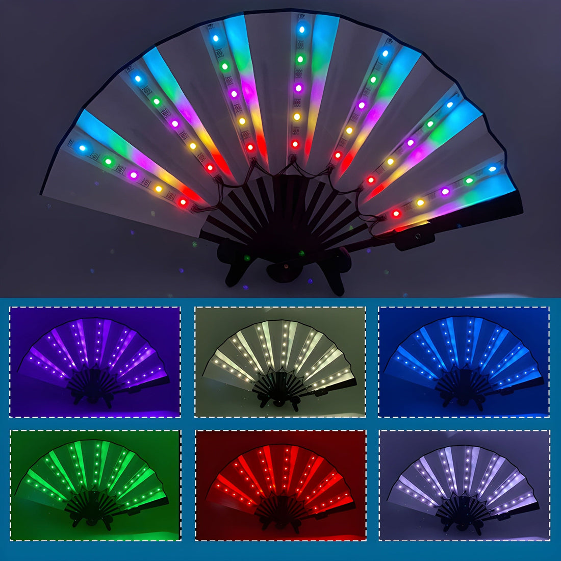 Rave-Essentials Co. Colorful Remote Controlled Color Changing Luminus™ LED Rave Fan