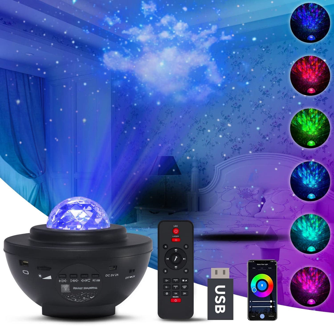 Rave Essentials Co. Galaxie™ Rave Bluetooth Speaker & Starry Projector