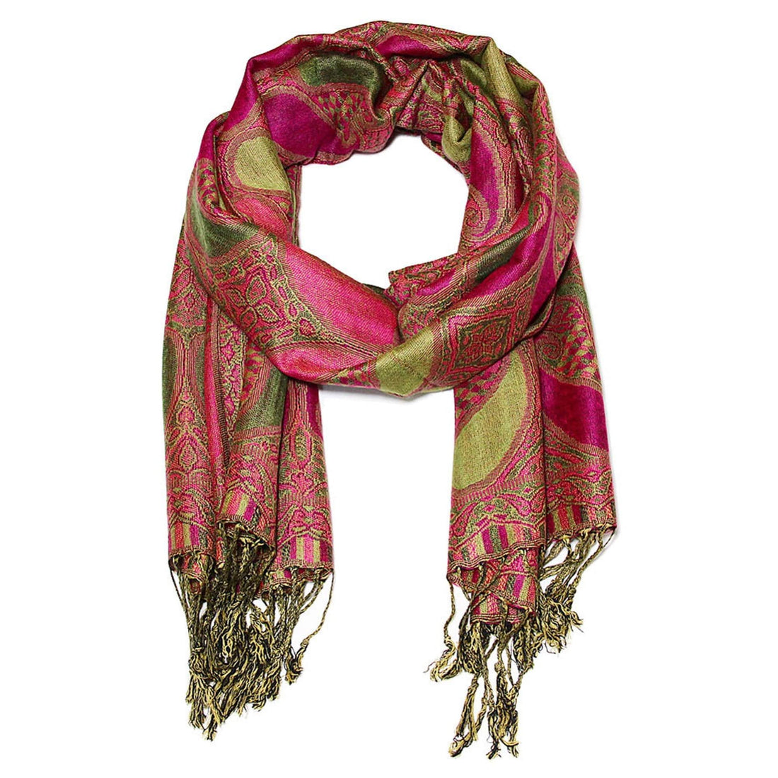 Rave Essentials Co. 3-5 Day Expedited Shipping [USA ONLY] / Style 2 - Fuchsia Green RE® Deluxe Paisley Pashmina