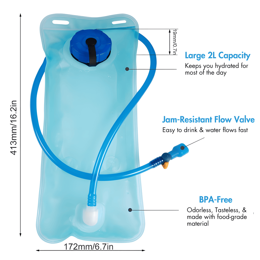 Rave Essentials Co. Replacement Water Pouch Bladder + Mouth Tube