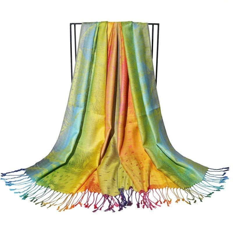 Rave-Essentials Co. Green / Yellow FestWook™ Pashmina Scarf