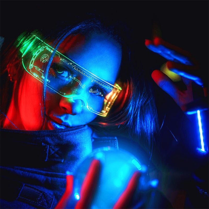 Rave-Essentials Co. Upgraded Bilateral Control RE® Holographic Visor Glasses
