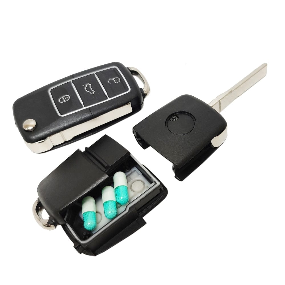 Rave-Essentials Co. Black + Waterproof Rubber Sealed Secret Stash Car Key